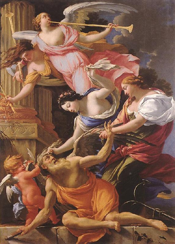 Simon Vouet Saturn, Conquered by Amor, Venus and Hope oil painting image